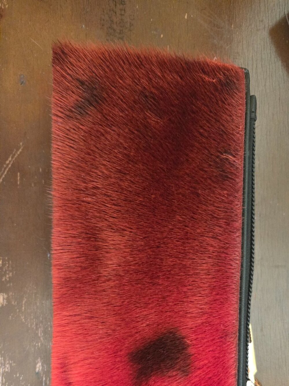 Red sealskin wallet